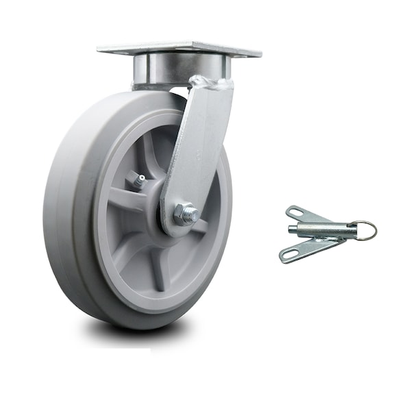 8 Inch Kingpinless Thermoplastic Rubber Wheel Swivel Caster with Swivel Lock SCC